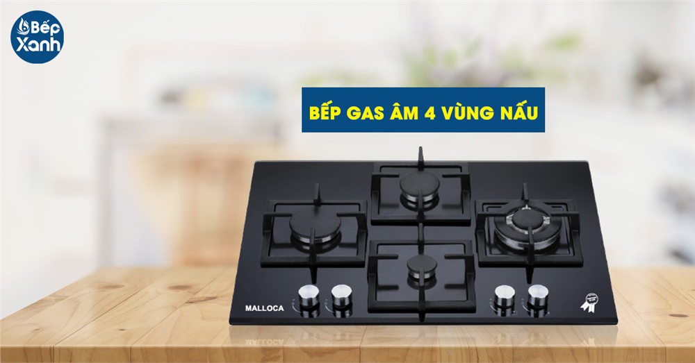 Bếp gas âm 4 vùng nấu