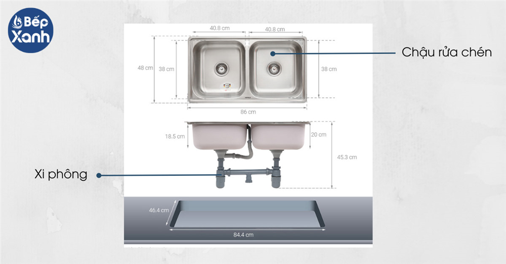 Cấu tạo chậu rửa chén âm Malloca