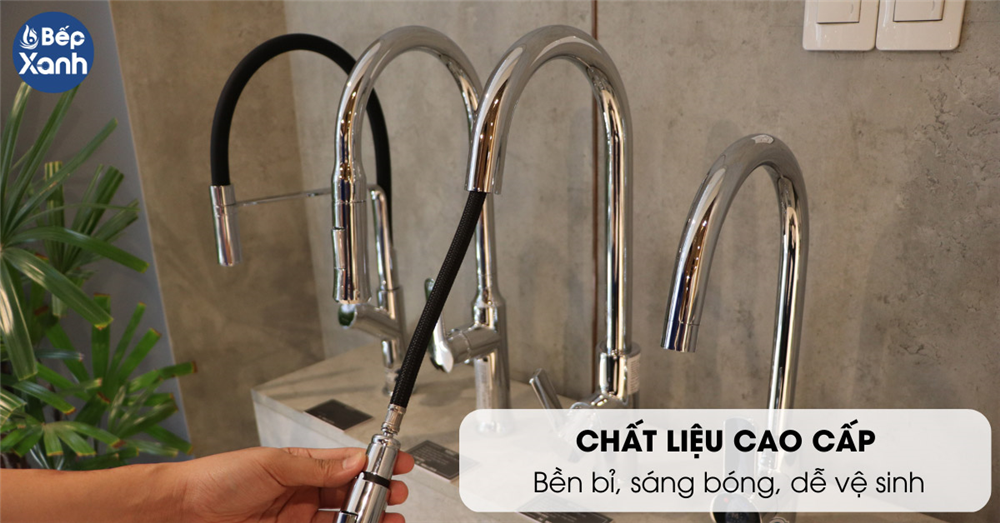 Chất liệu cao cấp của Vòi rửa chén dây rút Malloca
