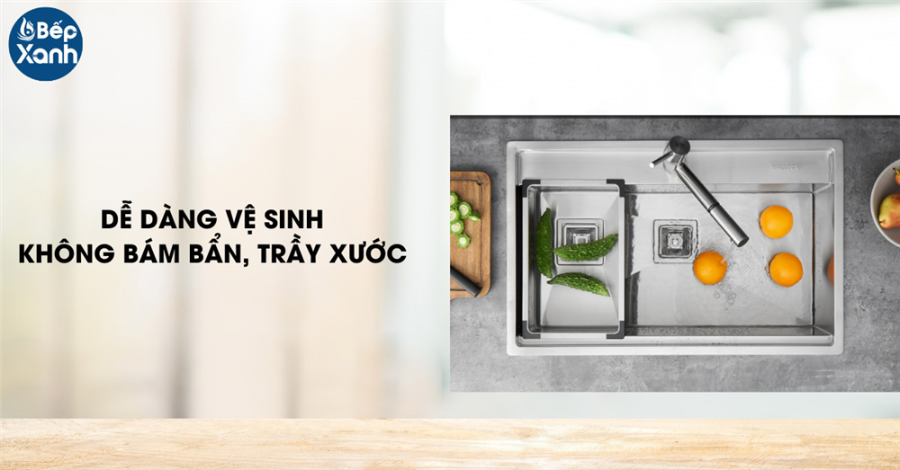 Chậu rửa chén Inox malloca dễ dàng vệ sinh