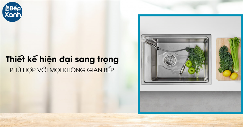 Chậu rửa chén Inox malloca có thiết kế hiện đại, sang trọng