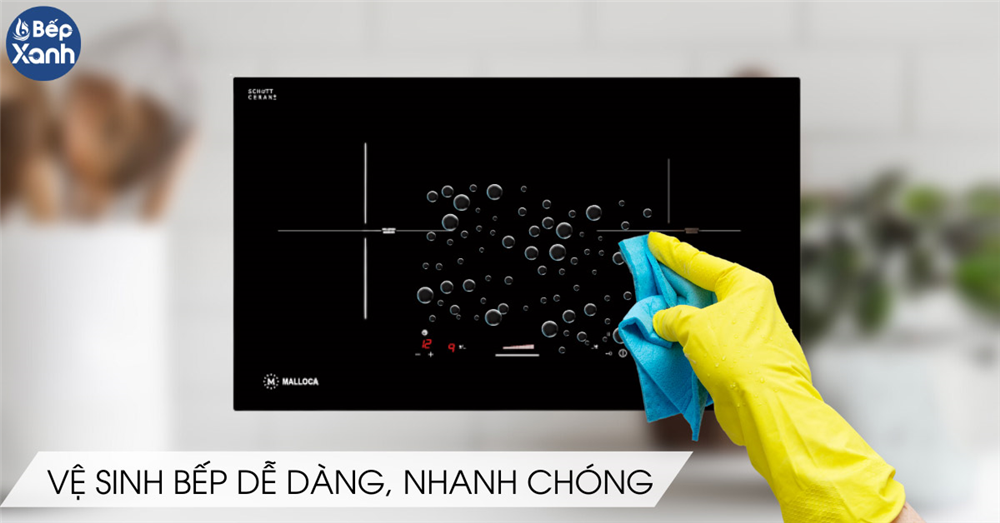 Bếp từ Malloca vệ sinh dễ dàng